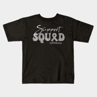 Glioblastoma Awareness  Gray  Support Squad Kids T-Shirt